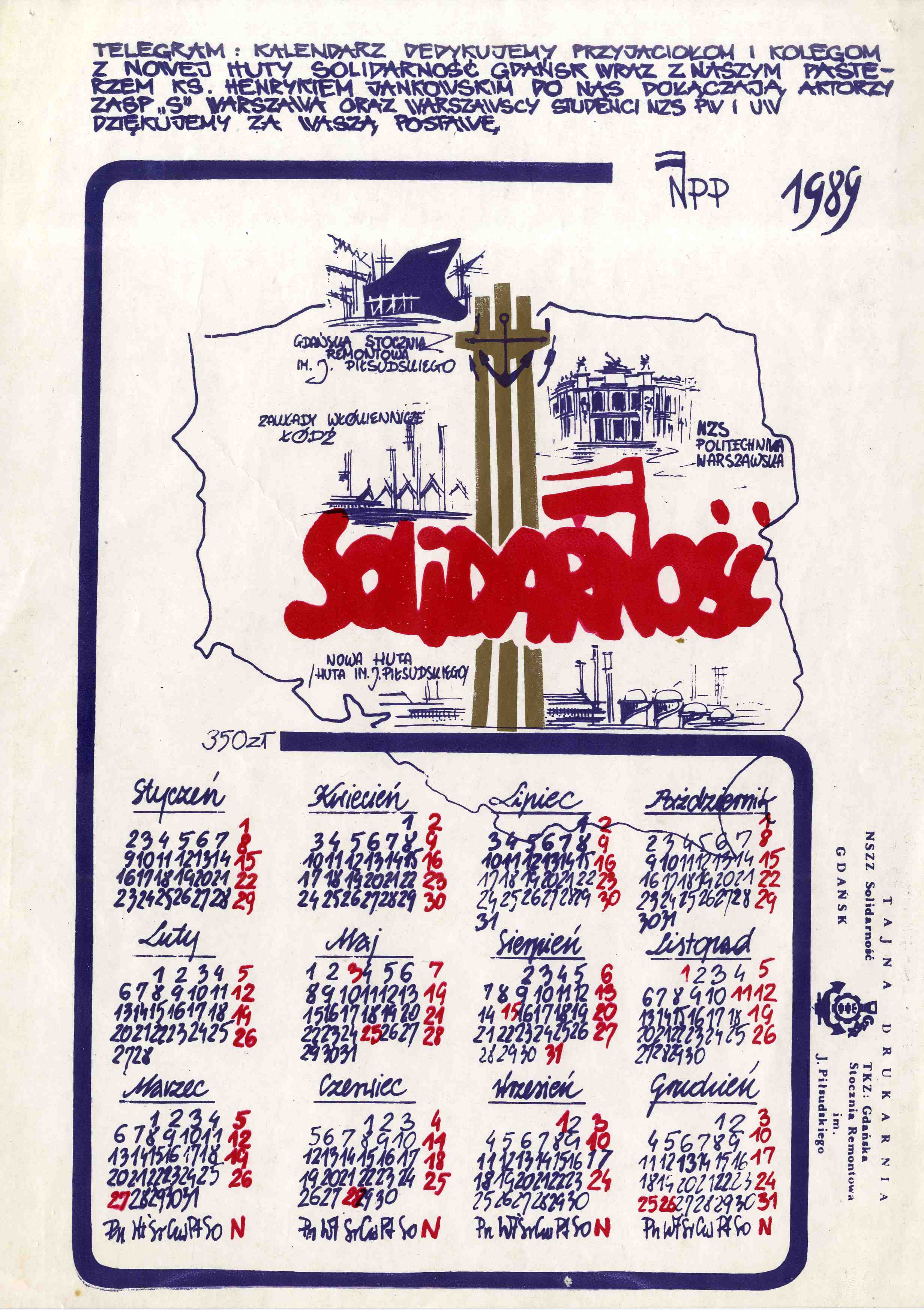 Calendar with Solidarity logo