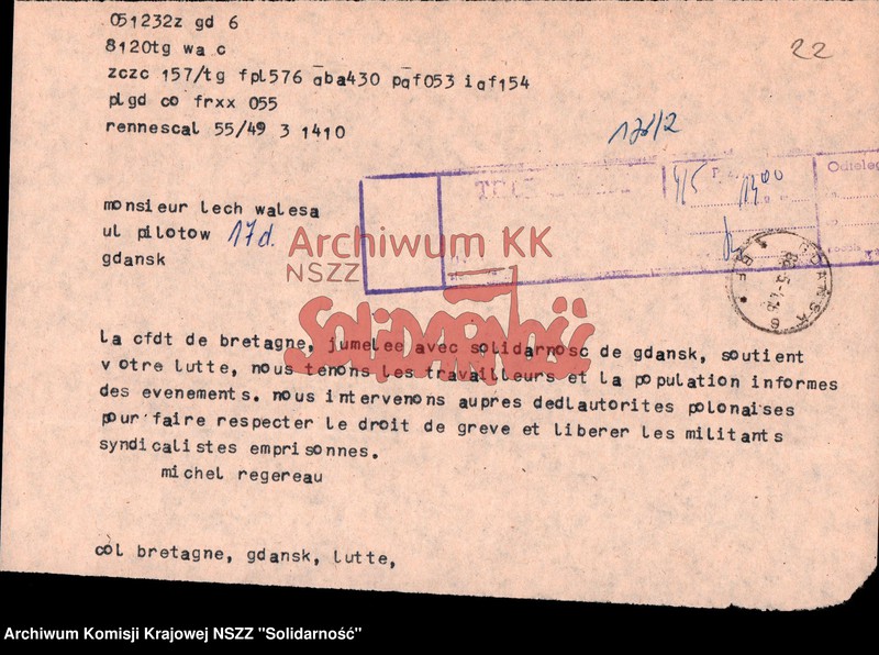 scan of document related to May 1988 strike in Poland