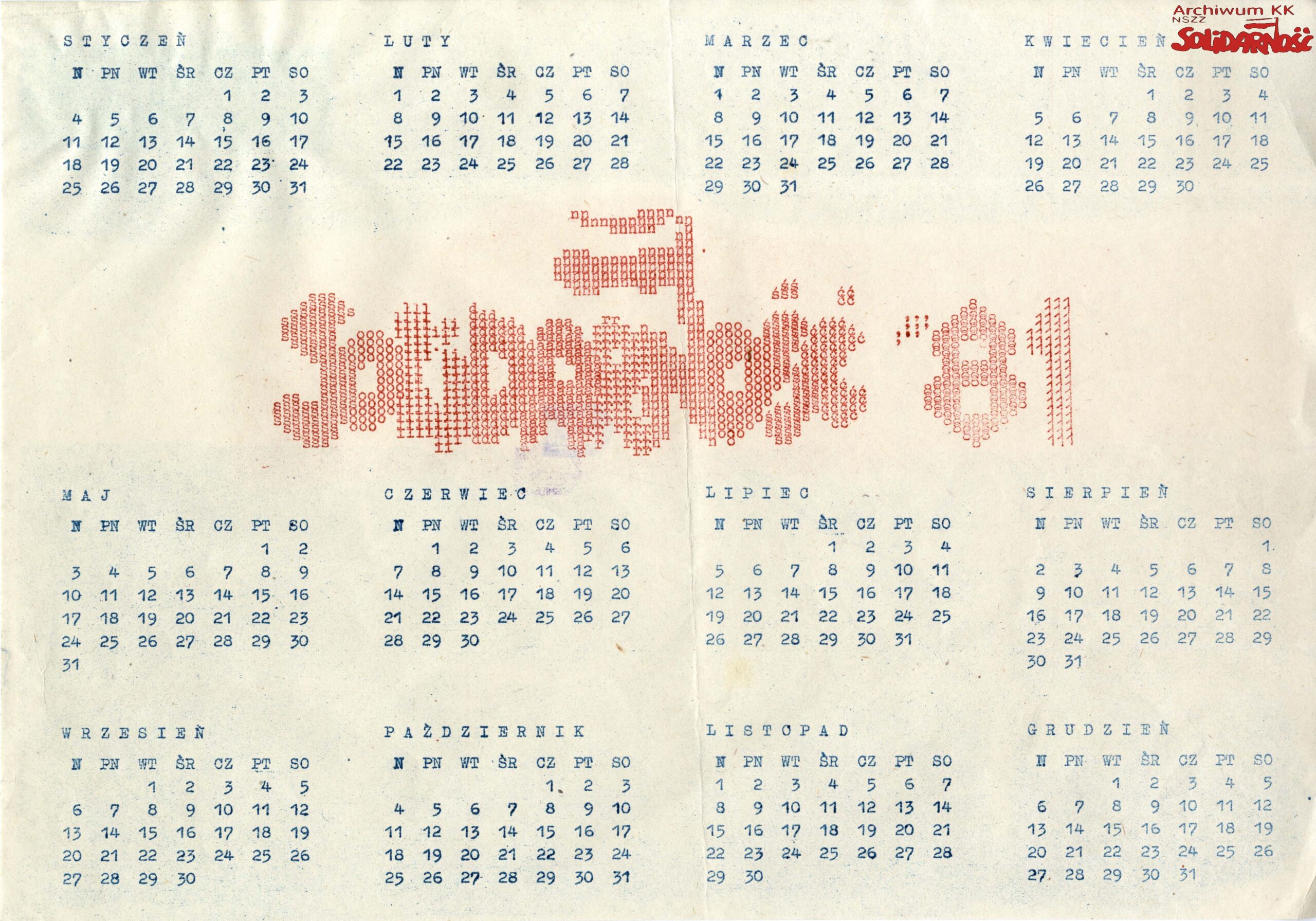 zbiór kalendarzy